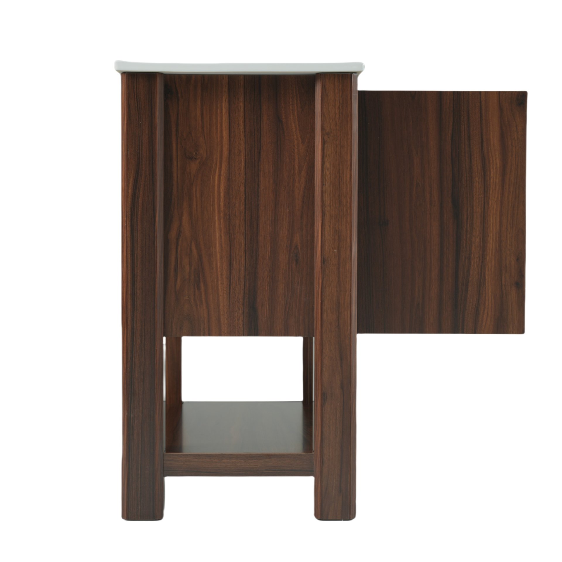 36" Modern Bathroom Vanity With Rectangle Ceramic Sink, Bathroom Cabinet And 45 Degrees Free Handle Design Soft Closing Doors, 1 Open Shelf At The Bottom - Dark Brown - Image 22