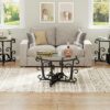 3 Piece Coffee Table Set With Tempered Glass Surface - Black - Image 8