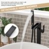 Freestanding Bathtub Faucet With Waterfall Tub Filler And Hand Shower - Matte Black - Image 7