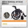 Lightweight Foldable Transport Wheelchair With Double X Force Support And Anti Backflip Device 18" Seat 300Lbs Capacity - Black / Silver - Image 6