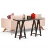 Sawhorse - Console Sofa Table - Dark Chestnut Brown - Image 7