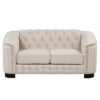 Upholstered Loveseat Sofa With Thick Removable Seat Cushion - Beige - Image 10
