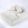 Harbor - Comfortable Luxury Sofa Turtle Fleece Fabric - White - Image 12