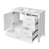36" Bathroom Vanity With Solid Pine Frame, Soft Close Door Drawers - White - Image 14