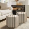 Ellen - Accent Ottoman Printed Stripe - Natural - Image 5
