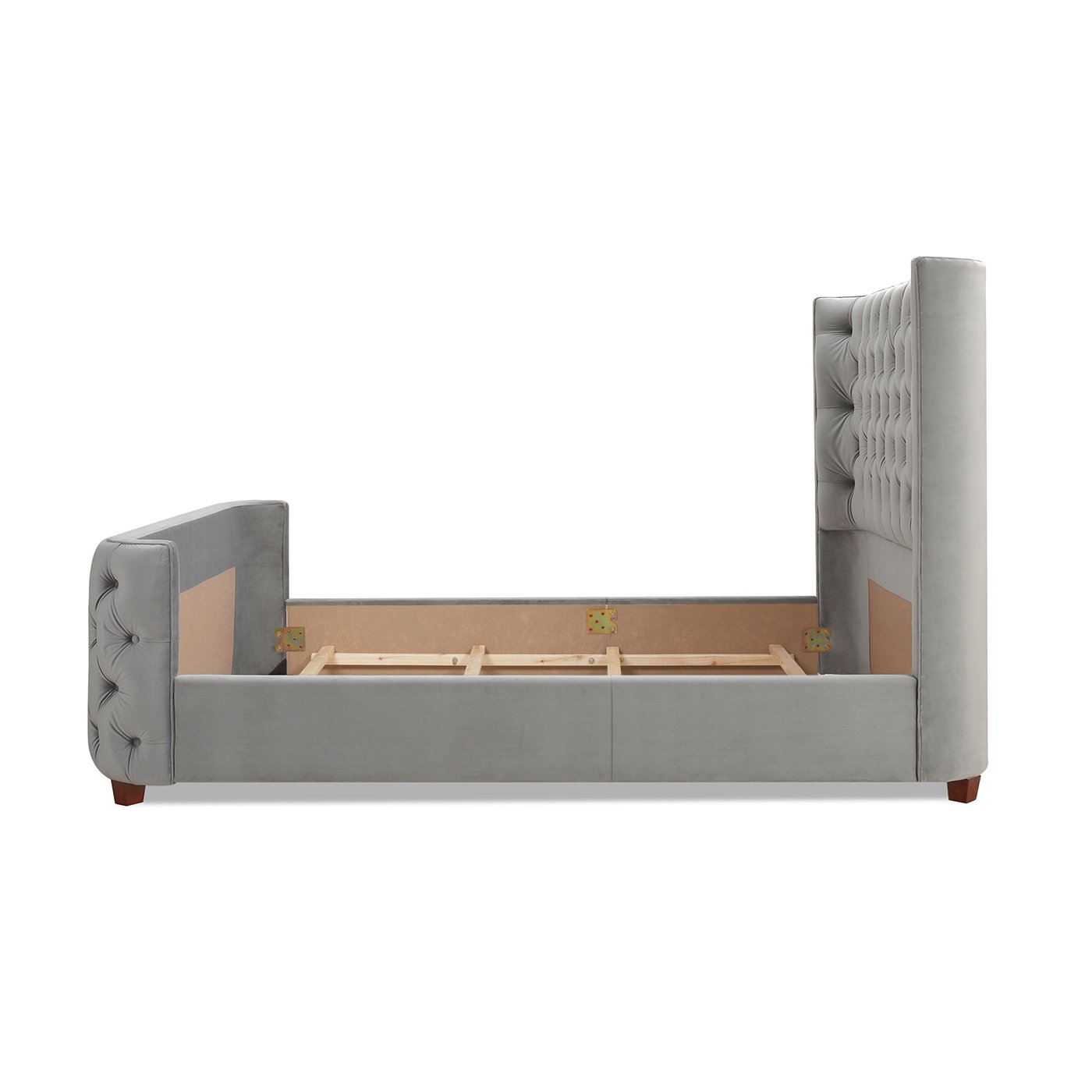 Brooklyn - Queen Tufted Panel Bed Headboard And Footboard Set - Opal Gray - Image 9