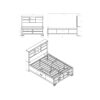 Civic - Queen Bedroom Set With Drawers 5 Piece - Gray - Image 11