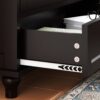 Buffet Cabinet With Double Glass Doors And Drawer, Storage Sideboard - Black - Image 23