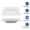 Rectangular Vanity Top With Overflow For Bathroom 32" X 20" - White - Image 6