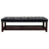 Wooden Base Upholstered Bench For Bedroom For Entryway - Black - Image 7