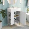 Hearth & Haven Amelia - Bathroom Vanity With Storage Cabinet, Single Ceramic Sink And Left Side Storage - White - Image 6
