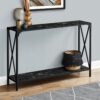 Accent Console Table For Entryway, Marble Contemporary & Modern - Black - Image 6