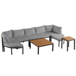 Outdoor Sectional Sofa Set With Cushions - Gray