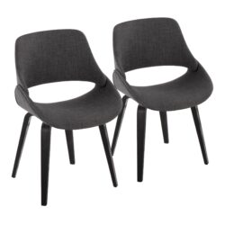 Fabrico - Mid-Century Modern Dining Chair (Set of 2) - Charcoal / Black
