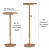 Morven - Adjustable Height Accent Table With Round Metal Top And Pedestal Base - Antique Brass - Image 3