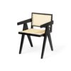 Chandigarh - Arm Dining Chair (Set of 2) With Natural Cane Design / Black - Image 6
