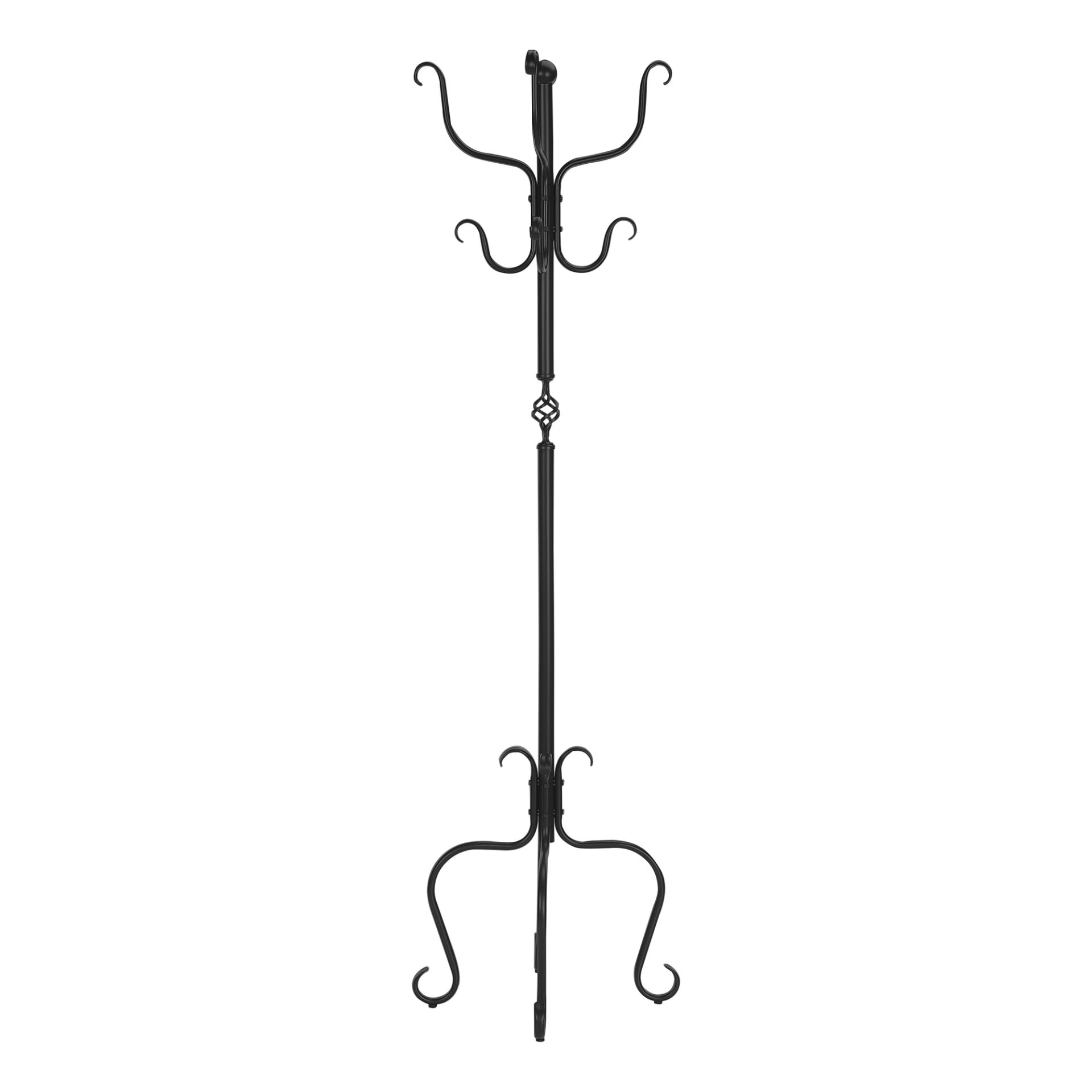 Coat Rack, Hall Tree, Free Standing, 8 Hooks, Entryway, Transitional - Black - Image 6