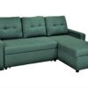Convertible L Shaped Sectional Sleeper Sofa Bed, Saving Pull Out Couch - Teal - Image 14