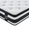 12" Full Size Hybrid Mattress Breathable Cool Knitted Cover Soft Memory Foam Individual Pocket Spring - White / Black - Image 10