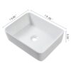 19" 5" Bathroom Sink Combo Rectangular Vessel Vanity Set With Faucet Drop In Ready Ceramic Basin - White / Black - Image 3