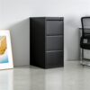 4 Drawer Vertical File Cabinet With Lock For Home Office Organizer Metal Filing Cabinet Letter / A4 / Legal Size - Black - Image 6