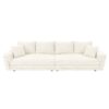 Plush Corduroy 4 Seat Sofa, Modern Comfy Upholstered Sofa Cloud Couch, Deep Seat Couches With Soft Pillows, Convertible Deep Seat Sofa Lounge Chair For Living Room Bedroom, Apartment, Office - Black / Gray - Image 6