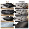 Multifunctional Convertible Sofa Bed With 2 Tumbler Backrests And 2 Pillows, Diy Modern Upholstered Couch - Dark Gray - Image 25