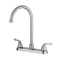 Kitchen Sink Faucet With 2 Handles, 3 Hole Installation - Brushed Nickel