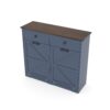 Double Tilt Out Trash Cabinet For 20 Gallon Trash Cans, Barn Door Laundry Sorter Cabinet - Antique Navy Blue - Image 18