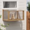Transparent Acrylic Window Cat Perch Catio Cat Window Box - Natural Wood / Transparent - Image 2