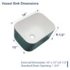 Square Vessel Bathroom Sink - Green - Image 3