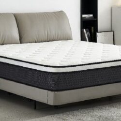 10" King Hybrid Mattress A Box, Pillow Top Bed Cushion With Breathable And Hypoallergenic Design, Medium Firm For Lumbar Support - White / Gray
