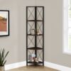 Bookshelf, Bookcase, Etagere, Corner, 4 Tier, Office, Contemporary & Modern - Espresso - Image 11