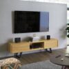 Lowry - Handcrafted TV Media Stand - Oak - Image 10