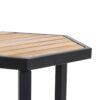 Outdoor Side Table With Iron Base And Slatted Top - Brown - Image 9