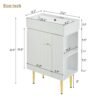 Hearth & Haven Amelia - Bathroom Vanity With Storage Cabinet, Single Ceramic Sink And Right Side Storage - White - Image 3