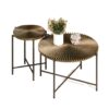 Radial - Pattern Coffee And End Table Set Waterproof Cover, Distressed Cylindrical Design, Legs Classic Rustic Charm (Set of 2) - Walnut Brown - Image 4