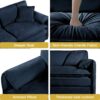 Oversized Recliner Chair With Movable Ottoman, Soft Chenille Upholstered Indoor Lounge Chair, Diy Combination - Blue - Image 6