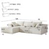 Modern Chenille Upholstered Sectional Sofa Couch Set, Modular L Shaped Sectional Living Room Sofa Set With 6 Pillows, Free Combination - Beige - Image 5