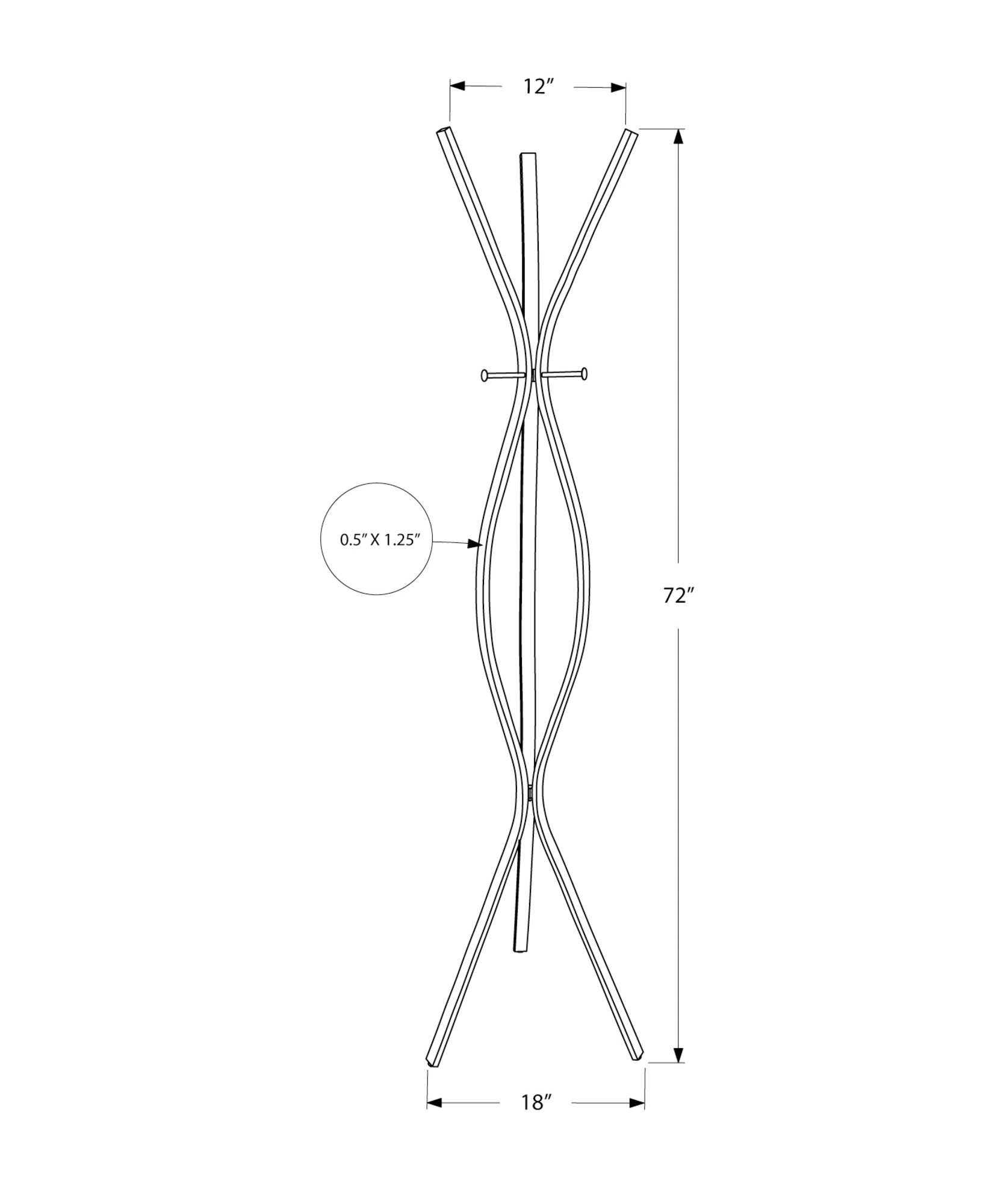 Free Standing Coat Rack 3 Hooks For Entryway - Espresso - Image 4