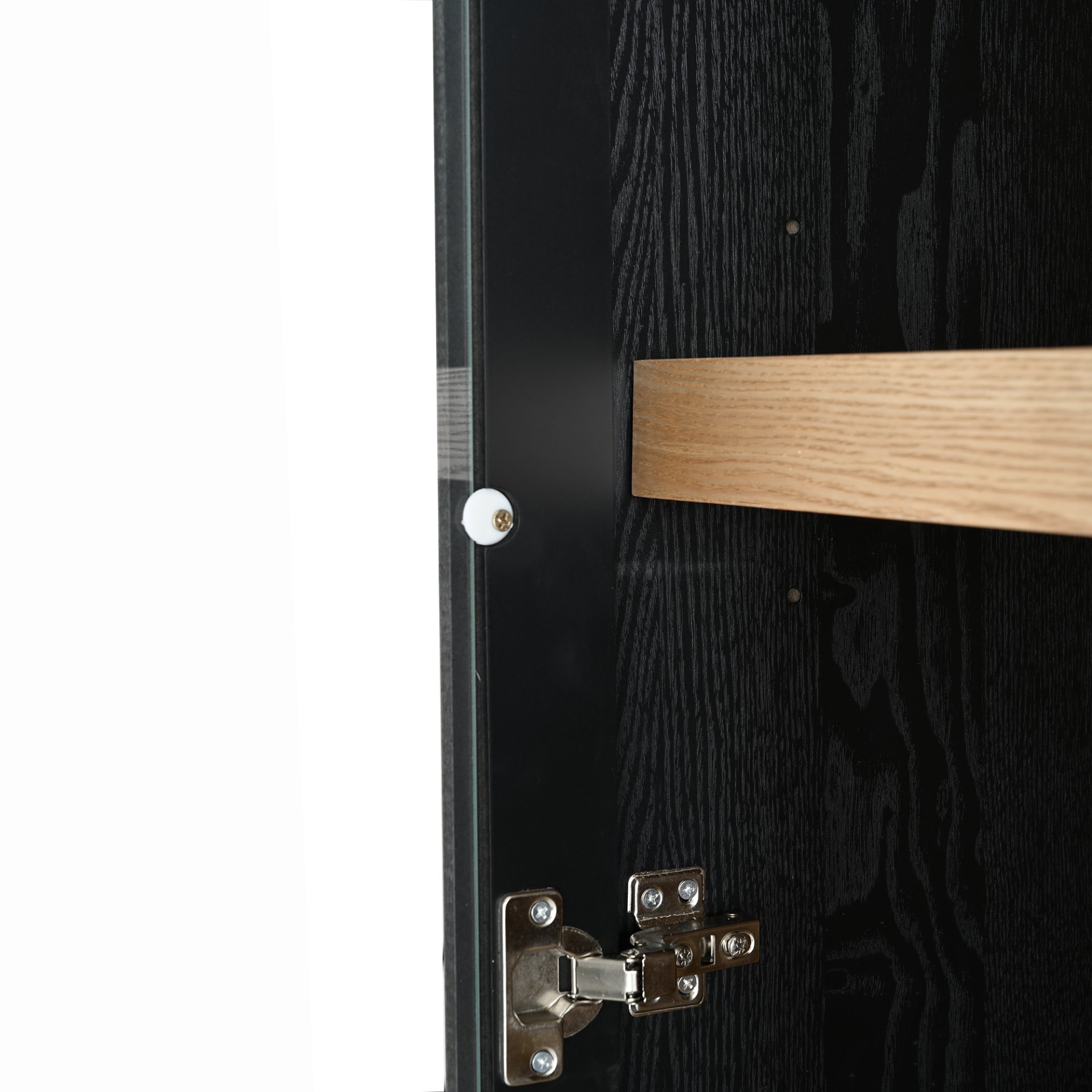 Mid Century Modern Style Tall Display Cabinet With Glass Doors For Collectibles - Black - Image 14