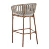 Lodi - Outdoor Matal Rope Barstool, Teak / Beige (Set of 2) - Teak / Beige - Image 7