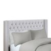 Queen Size Upholstery Headboard With Tufted Buttons And Nailhead Trim - Gray - Image 5