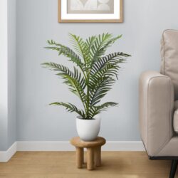 28" Tall, Artificial Plant, Palm Tree, Indoor, Faux, Fake, Floor, Greenery, Potted, Real Touch, Decorative - Green / White