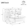 Modern Armchair Sofa Cozy Upholstered Sofa Chair With Movable Ottoman, Wide Seat - Green - Image 3