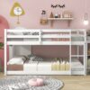 Twin Over Twin Floor Bunk Bed Comfortable - White - Image 5