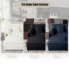 Oversized Recliner Chair With Movable Ottoman, Soft Chenille Upholstered Indoor Lounge Chair, Diy Combination - Blue - Image 10
