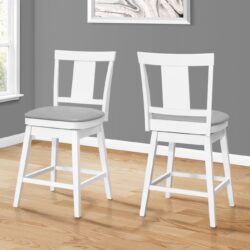 Swivel Bar Stool Counter, Transitional (Set of 2) - White