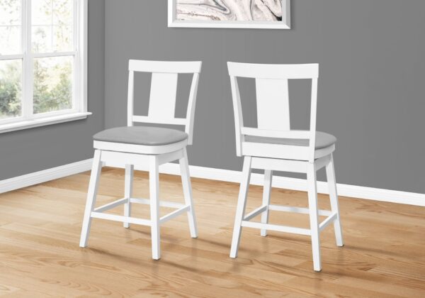 Swivel Bar Stool Counter, Transitional (Set of 2) - White