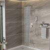 12" Wall Mounted Square Shower System With Waterfall Tub Spout And Rough In Valve - Brushed Nickel - Image 2